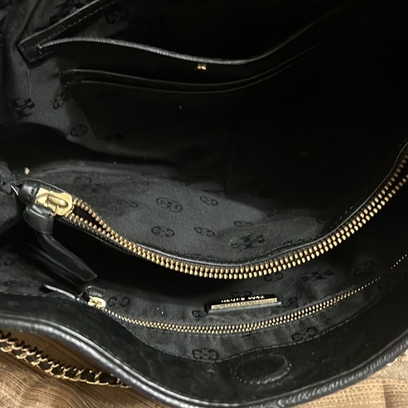 Black Tory Burch Fleming large tote quilted chain link handbag purse - Picture 7 of 7